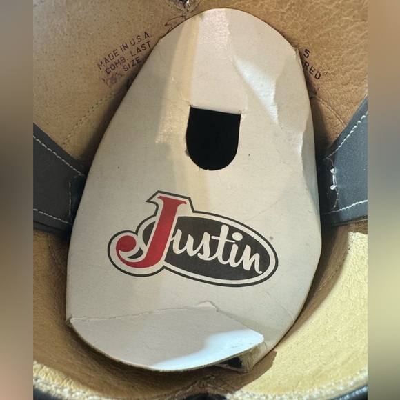 Justin Roper Cowboy Boots 3025 Gray Men 6.5C Made in USA VTG Y2K 87' Stock - Picture 15 of 17